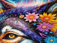 Magical Wolf Portrait Puzzel 1000 Stukjes - thumbnail