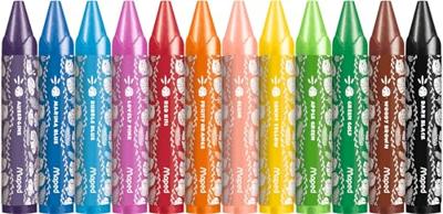 Waskrijt maped jungle fever jumbo set a 12 kleuren