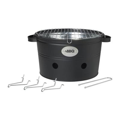 ProGarden barbecue emmer met 2 handvatten 34,5 cm matzwart