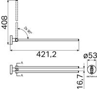 Handdoekhouder Haceka Kosmos Dubbel Draaibaar 46 cm Geborsteld Goud Haceka - thumbnail