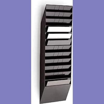 Durable Folderhouder | H1.040xB348xD95mm | aantal vakken 12 A4 dwars | polystyreen zwart | 1 stuk - 1709781060 1709781060