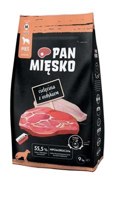 PAN MIĘSKO Veal with turkey M - droog hondenvoer - 9kg