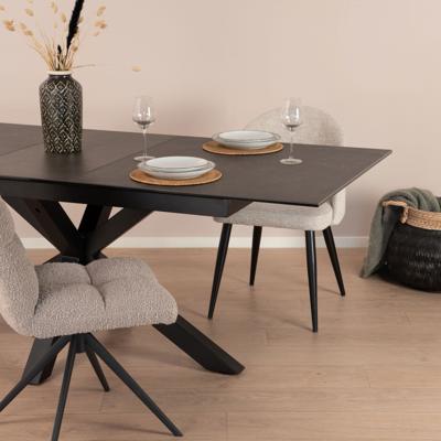 Sohome Uitschuifbare Eettafel 'Parker' Keramiek, 168-210 x 90cm, kleur zwart Sohome Uitschuifbare Eettafel 'Parker' Keramiek, 168-210 x 90cm, kleur zwart