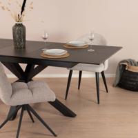 Sohome Uitschuifbare Eettafel 'Parker' Keramiek, 168-210 x 90cm, kleur zwart - thumbnail