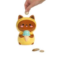 Coin bank Kawaii Minty yellow ceramic - thumbnail