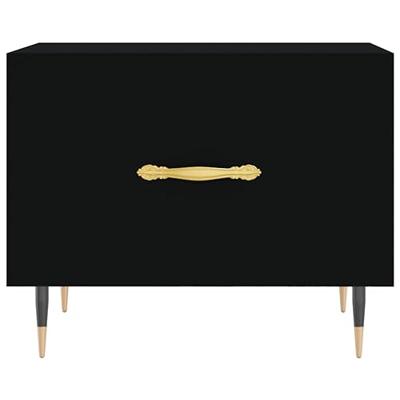 Salontafels 2 st 50x50x40 cm bewerkt hout zwart