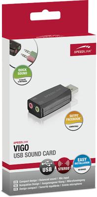 Microfoonontvanger SpeedLink SPEEDLINK SL-8850-BK-01 VIGO - Soundkarte - Stereo Zendmethode:USB Microfoonontvanger SpeedLink SPEEDLINK SL-8850-BK-01 VIGO - Soundkarte - Stereo Zendmethode:USB