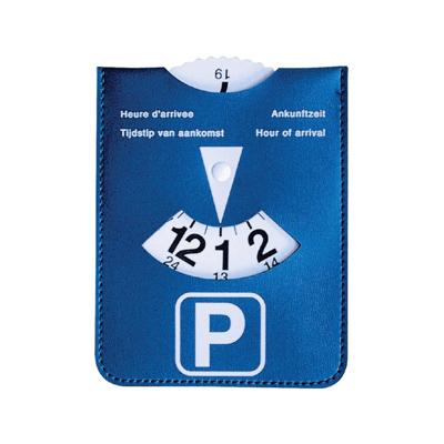 Kangaro Parkeerschijf in Blauwe Kunstlederen Houder