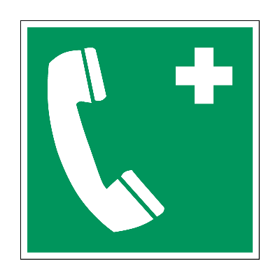 Telefoon voor noodgevallen - 100 x 100 mm - Kunststof bord