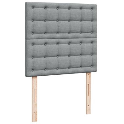 Boxspring met matras stof lichtgrijs 120x200 cm