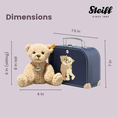 Teddybeer met koffer 21 cm voor kinderen BEN STEIFF beige