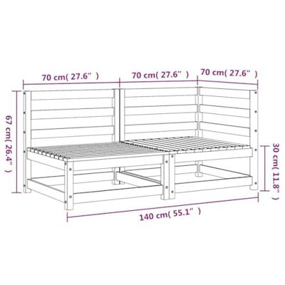 Tuinbank 2-zits massief grenenhout wasbruin