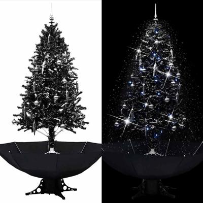 VidaXL Kerstboom sneeuwend met paraplubasis 190 cm pvc zwart