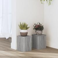 VidaXL Plantenstandaards 2 st 15x15x20 cm bewerkt hout grijs sonoma - thumbnail
