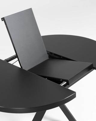 Kave Home Uitschuifbare Ronde Eettafel 'Vashti' 120-160 x 120cm, kleur zwart