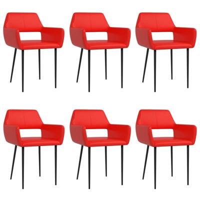 Vidaxl Eetkamerstoelen 6 St Kunstleer Rood