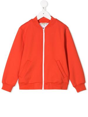 Kenzo Kids printed logo bomber jacket - ORANGE