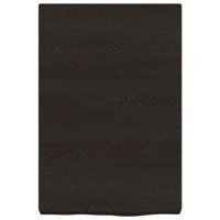 Wandschap 40x60x(2-6)cm behandeld massief eikenhout donkerbruin - thumbnail