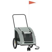 VidaXL Hondenfietstrailer oxford stof en ijzer grijs - thumbnail