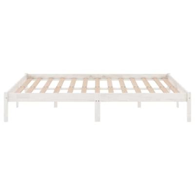 Bedframe massief grenenhout wit 140x200 cm