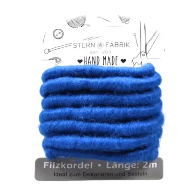 Stern Fabrik vilt koord kobalt blauw 2 m | 36 stuks