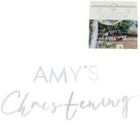 Ginger Ray letterslinger christening wit 1,5 m | 20 stuks - thumbnail