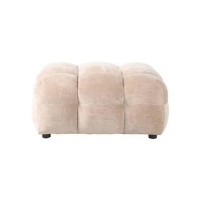 Dutchbone Hocker 'Hackman' Velvet, kleur Beige Dutchbone Hocker 'Hackman' Velvet, kleur Beige