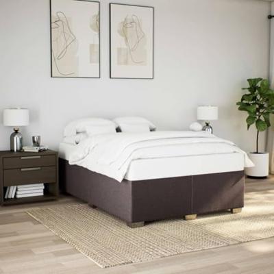 Boxspring met matras stof donkerbruin 160x200 cm