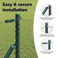 VidaXL Afrasteringspaal groen 10 x 1,2 m (50 mm gaas) staal en pvc - thumbnail