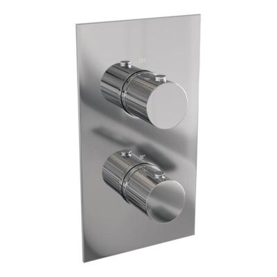 Brauer Stripe 3-weg inbouwthermostaat rechthoekig met in- en afbouwdelen chroom