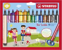 Stabilo trio scribbi viltstiften, 14st. - thumbnail