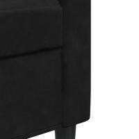 2-delige Loungeset met kussens en bolsters fluweel zwart - thumbnail