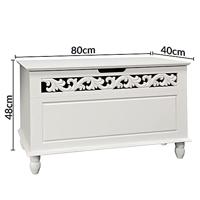 Monzana Houten Opbergkist in Wit - thumbnail