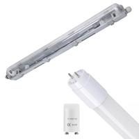 LED Waterdichte TL Armatuur met T8 G13 Buis - Velvalux Strela - 60cm - Enkel - Koppelbaar - Waterdicht IP65 - 8W 960lm - 865 Helder/Koud Wit 6500K | Vervangt 69W - thumbnail