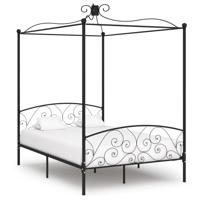 VidaXL Hemelbedframe metaal zwart 120x200 cm - thumbnail