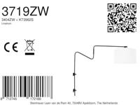 Steinhauer Wand leeslampLinstrom met witte chintz kap - 3719ZW - thumbnail