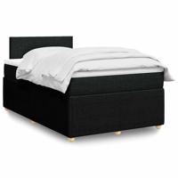 Boxspring met matras stof zwart 120x190 cm - thumbnail