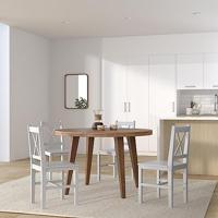 Eetkamerstoelen hout wit 4 st - thumbnail