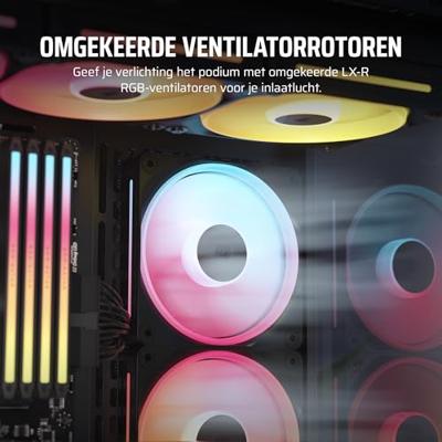 Corsair LX120-R RGB iC PC-ventilator Zwart (b x h x d) 120 x 120 x 20 mm