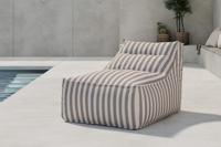 Nohr Outdoor Loungestoel 'Carlson' Olefin, kleur Wit/Beige Gestreept - thumbnail