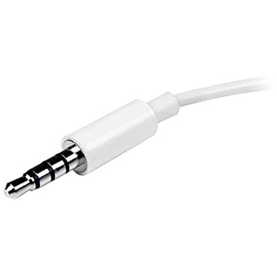 StarTech.com 3,5 mm jack audio Y-kabel, adapter voor headset, microfoon en luidspreker, AUX-kabel voor laptop en ultrabooks, stekker voor audio en microfoon, in wit
