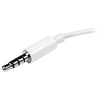 StarTech.com 3,5 mm jack audio Y-kabel, adapter voor headset, microfoon en luidspreker, AUX-kabel voor laptop en ultrabooks, stekker voor audio en microfoon, in wit - thumbnail
