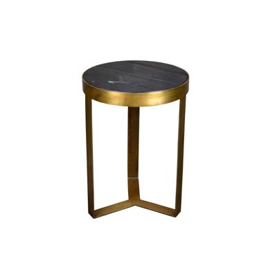 LivingFurn Salontafel 'Glennis' Ø40cm, kleur Zwart/Goud LivingFurn Salontafel 'Glennis' Ø40cm, kleur Zwart/Goud
