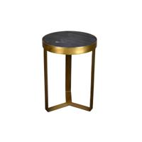 LivingFurn Salontafel 'Glennis' Ø40cm, kleur Zwart/Goud - thumbnail