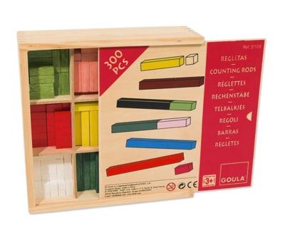 Jumbo goula - rekenstaafjes 10x10 in houten doos