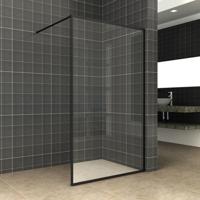 Wiesbaden Square inloopdouche 900x2000 10mm nano helder glas/mat zwart - thumbnail