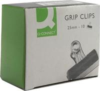 Q-CONNECT bulldogclip, zwart, 25 mm, doos van 10 stuks - thumbnail