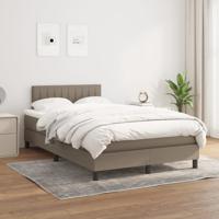Boxspring met matras stof taupe 140x200 cm - thumbnail