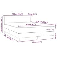 Boxspring met matras fluweel lichtgrijs 160x220 cm - thumbnail