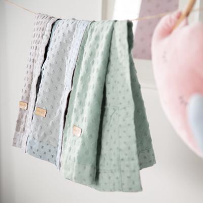 ROBA Biologische Babydeken Lil Planet 80x80 cm GOTS-gecertificeerd - Polka Dot-patroon - Groen
